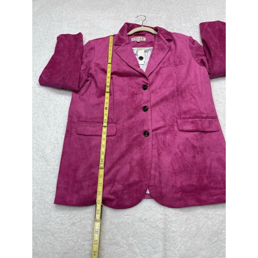 Anthropologie Dolan Boyfriend Blazer Pink Left Coast Faux Suede Retro Large NWT